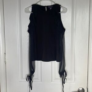 Amaryllis Black Lace Cold Shoulder Top size xs
